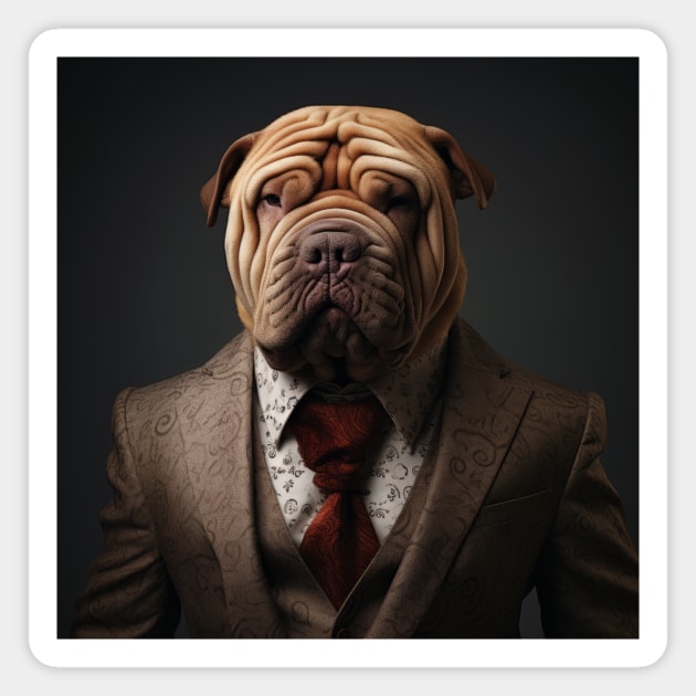 Chinese Shar-Pei Dog in Suit Magnet by Merchgard